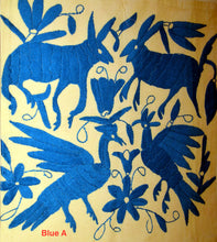 Otomi pillow cover blue