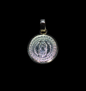 Silver made with round shape Guadalupe Madonna medallion