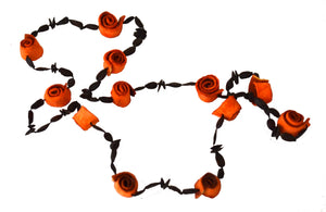 Orange skin necklace mini flower