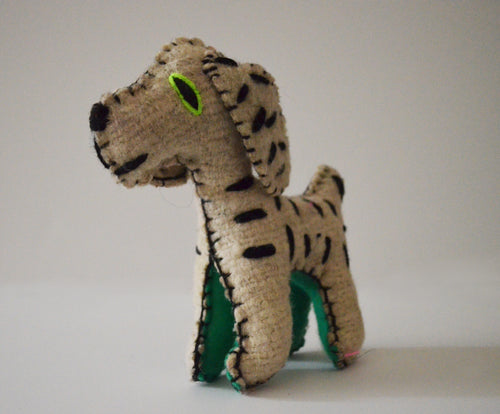 Handmade stuffed dalmatian made out of wool in Chiapas
