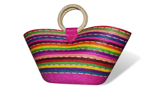 Multicolor Beach Handbag