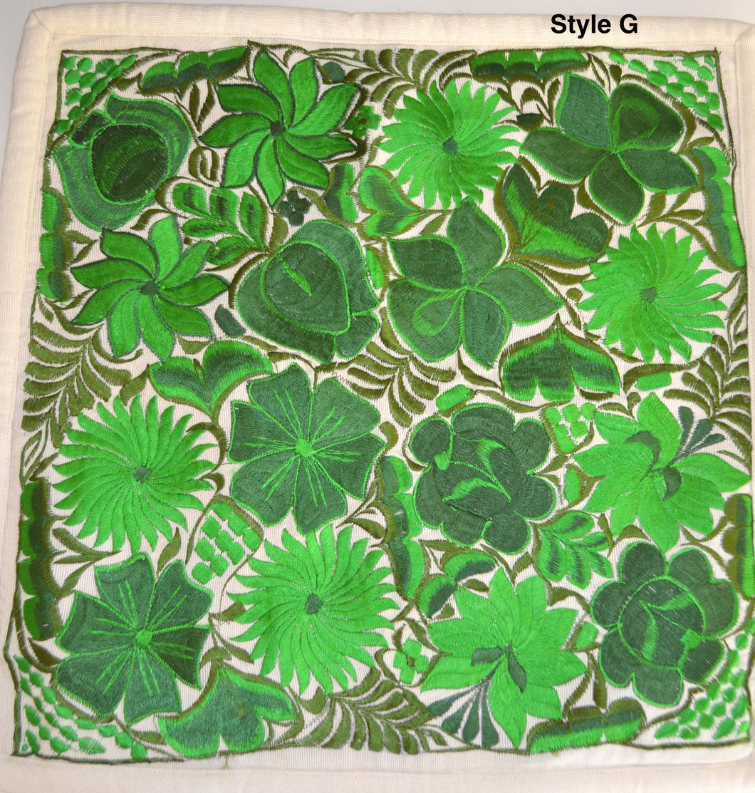 Otomi Green pillow cover