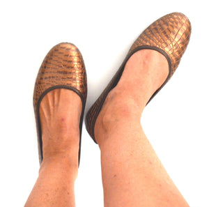Mom and daughter copper shoes.