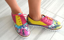 Mom and daughter butterfly multicolor style shoes.