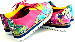 Mom and daughter butterfly multicolor style shoes.