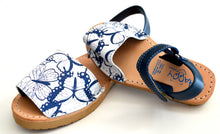 Big and small sisters blue and white butterfly print sandals