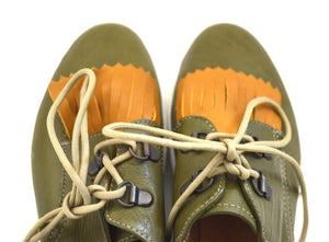 Mom and daughter mustard style shoes.